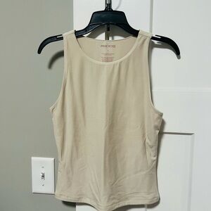 Pink Rose Women's Beige Tank Top